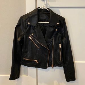 Black faux leather Moto jacket